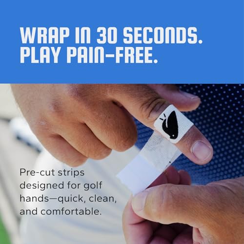 4-Way Stretch Golf Sports Tape - Waterproof Finger Protection, 110 Pre-Cut Strips