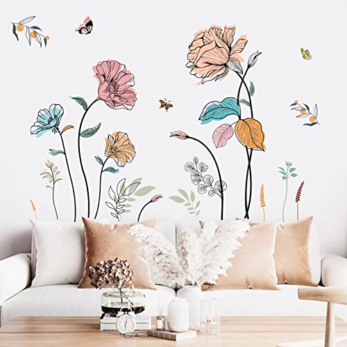 Watercolor Flower Wall Decals - Wildflower Floral Stickers