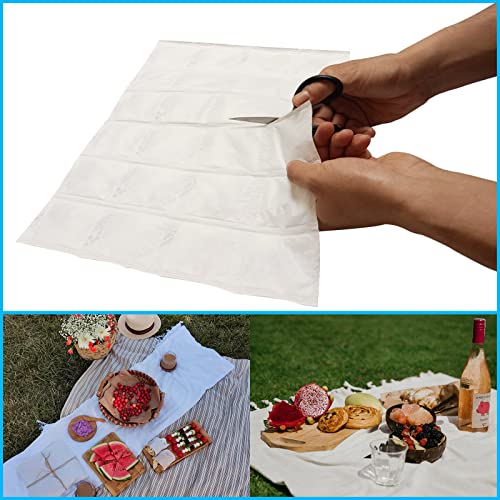 AUZPFRUM Reusable Ice Packs Sheets 5x24 Small Ice Cells for Cooler, Lunch Bags, Insulated Boxes (White)