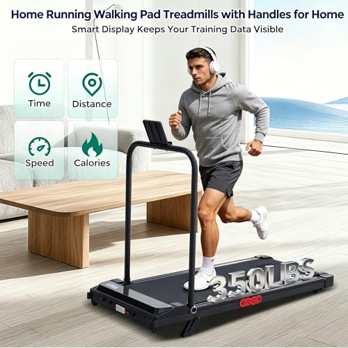 Portable Walking Pad Treadmill with Incline & Handle Bar - 350LBS Capacity