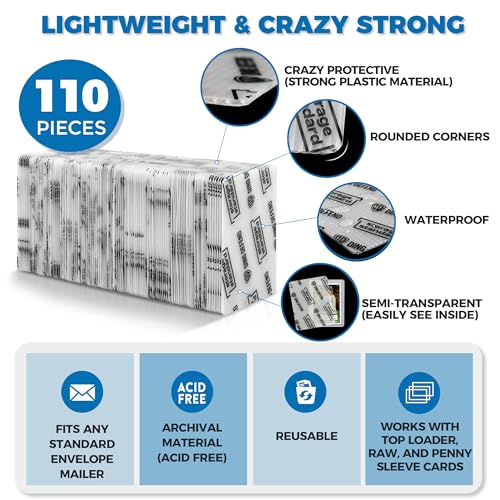 Premium Plastic Trading Card Protectors - 110 Pack - 3.5" x 4.5"