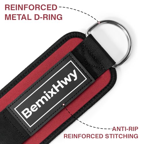 Premium Neoprene Ankle Straps for Cable Machine - Red