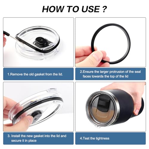 Rubber Seal Replacement Gaskets for Yeti Rambler 20 oz Tumbler - 6-Pack