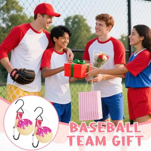 Baseball Softball Dugout Organizer Bag with Ice Cream Drip Design - Pink Drip Set, 2 Pcs