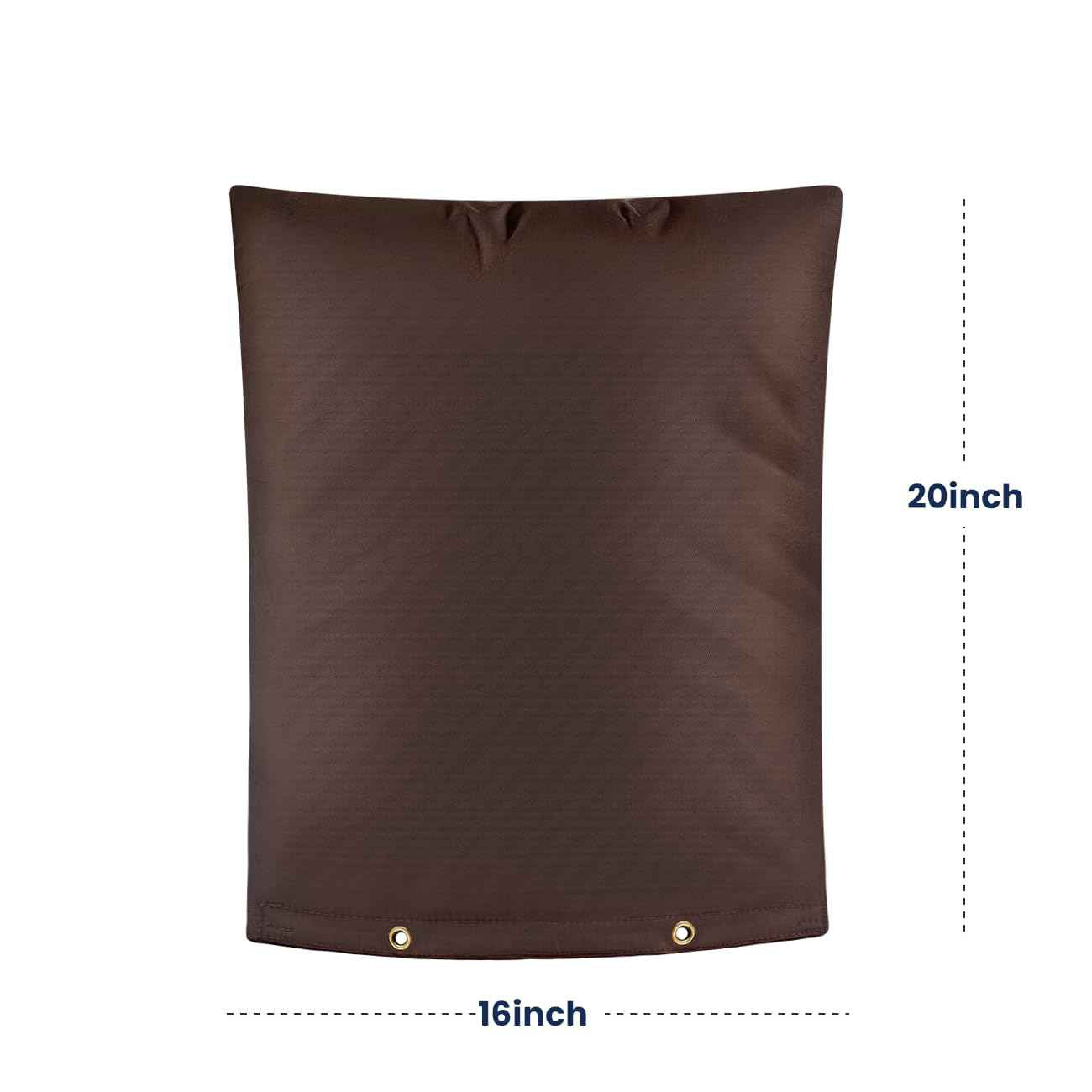 Outdoor Pipe Insulation Cover, Waterproof Backflow Preventer Cover for Winter Freeze Protection, Heavy-Duty 5-Layer Fabric Insulated Wrap for Sprinklers and Valves 16W x 20H inches- Brown