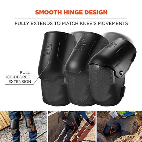 Ergodyne ProFlex 360 Knee Pad, Hinged Design, Hard Shell, Non-Marring Rubber Cap, Extra Large