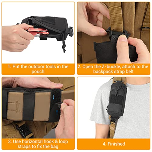 Mini Tactical Molle Pouch - Compact Accessory Bag - Black