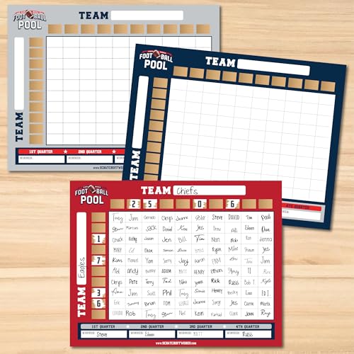 Football Scratch Off Cards - 100 Pack - Navy Football Squares