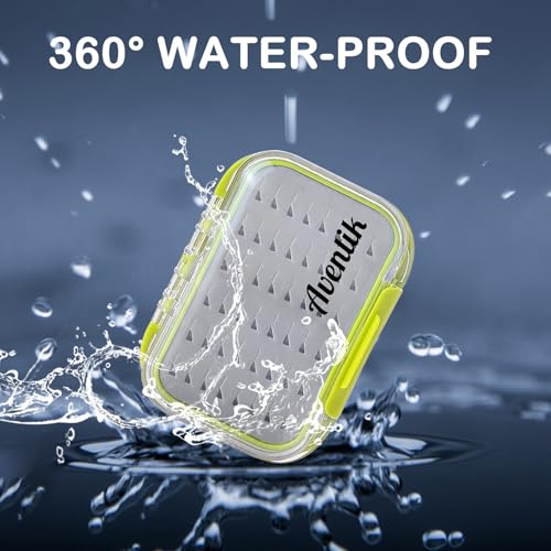 Fly Fishing Fly Box - Double Sided, Waterproof, Size A: 4.24x3.04x1.36inch - Green