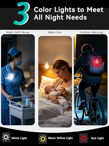 Magnetic Clip Nurse Light - 6 Brightness LED Badge Light, Beige