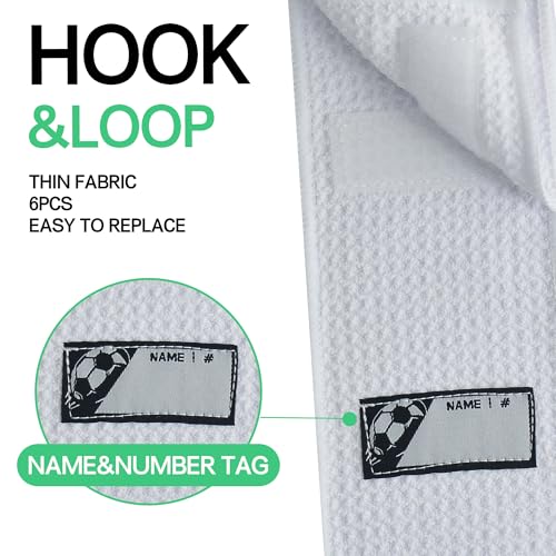 Microfiber Football Towels - 6 Pcs White with Hook & Loop