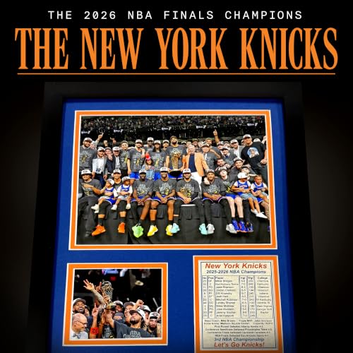 Knicks Basketball 2025-2026 Champions Framed Picture Collage - Podium 12"x15"