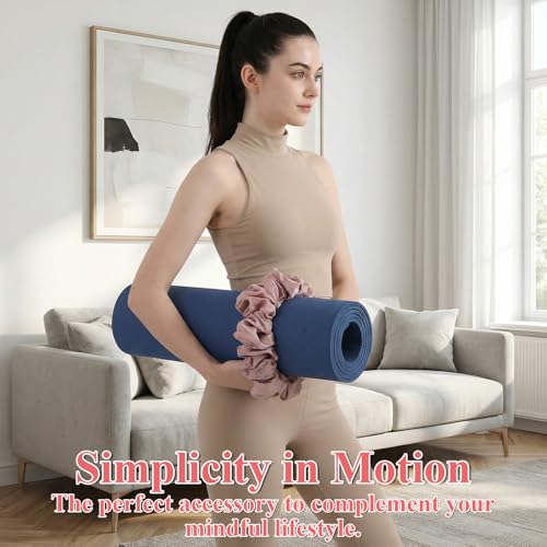 Yoga Mat Scrunchie Strap - Durable Velvet Holder for All Mats