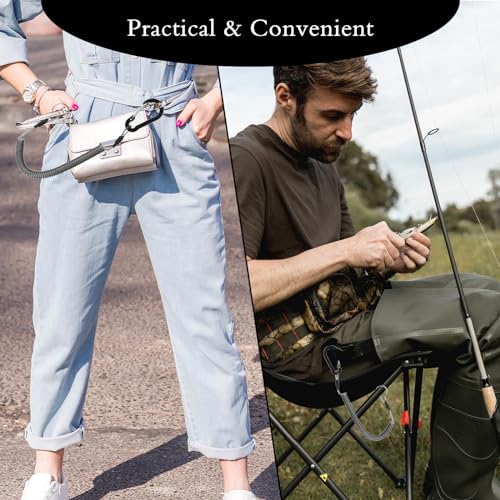 Heavy Duty Retractable Fishing Lanyard - 1.5 m Coiled Tether