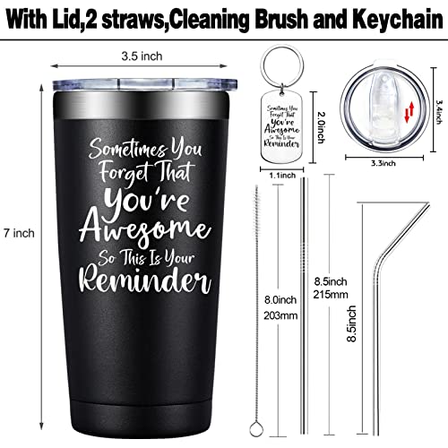 Black 20oz Inspirational Tumbler for Men - Motivational Gift & Double Wall Insulated Mug