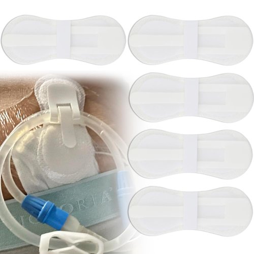 Low Profile Feeding Tube Holder Peg G-Tube Stabilizer Picc Line Peritoneal Dialysis Accessories Catheter Stabilization Device Bandages for Stomach Kids Baby (Pack of 10)