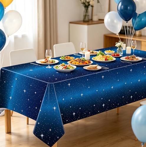 Starry Night Tablecloth Set - 4 Pack Space Theme Covers 51x86"