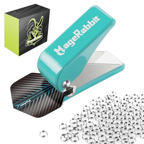 Dart Flight Hole Punch Tool with 100 O-Rings - Blue