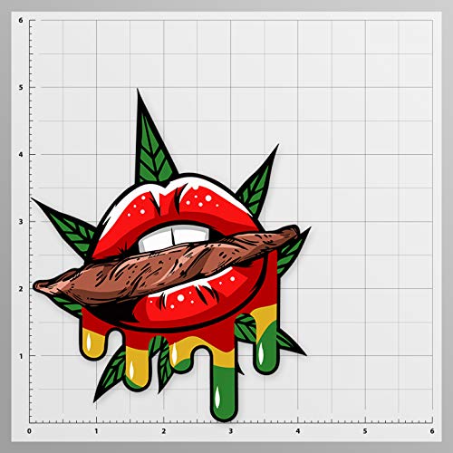 Weed Leaf Vinyl Sticker Decal - 4 Inch UV Resistant - 2 Pack