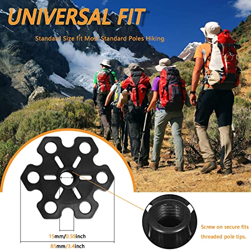 Rubber Trekking Pole Tips - 4pcs Sand Mud Ski Basket