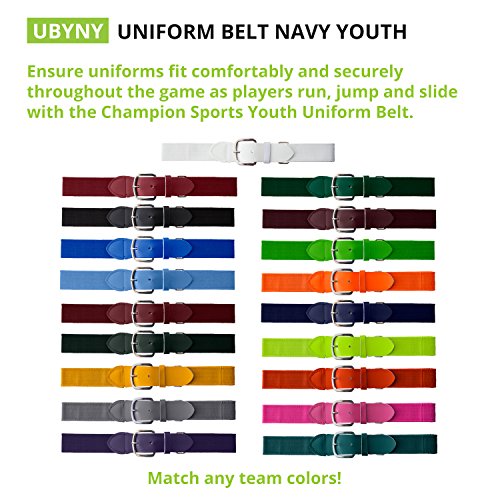 Baseball & Softball Uniform Belt - Adjustable Stretch Fit, Navy Youth (18-32 In)