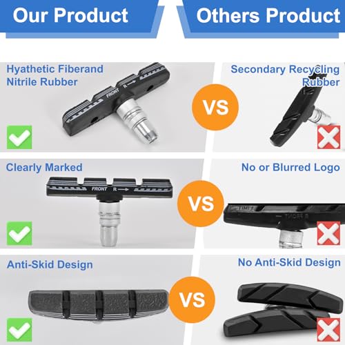 Universal 70mm V-Brake Pads - 2 Pairs for All Bikes