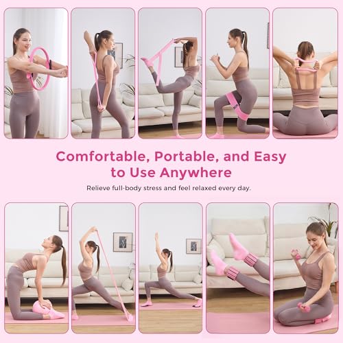 Complete 13-Piece Home Pilates Kit - Pink Essentials Set