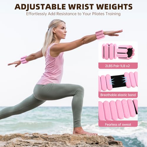16PCS Pilates Kit for Home Workouts - Resistance Bands, Ankle Weights & Ring Set