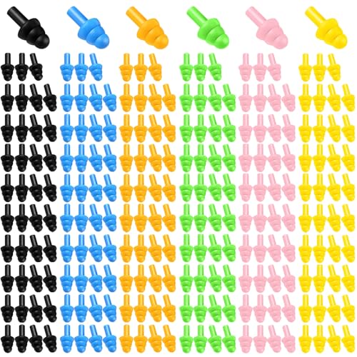 240Pairs Silicone Ear Plugs Earplugs for Sleeping Noise Cancelling,for Sleeping Noise Swimming Hearing Protection Earplugs Shooting Construction Hunting Music Concerts(Color Mixing,reusable)