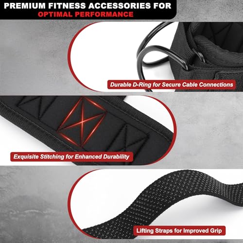 JWPFD Black M Lifting Straps with D Ring for Weightlifting, Cable Machine, Wrist Support