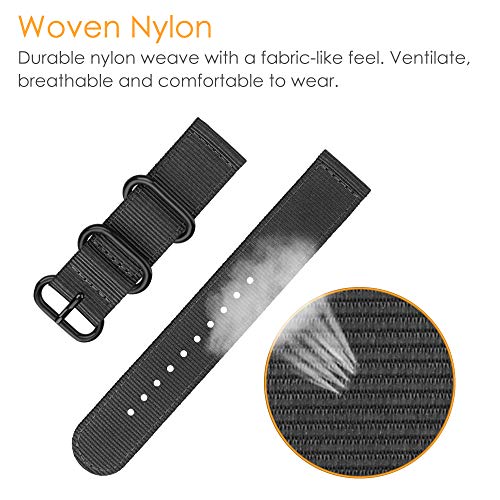 Nylon Band for Fitbit Versa 2/1/Lite Edition - Black