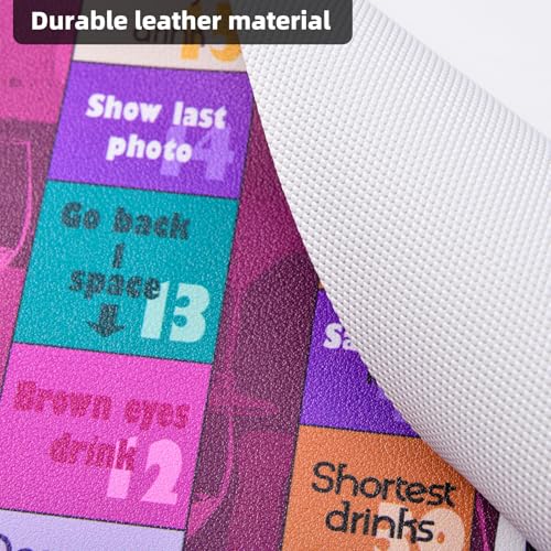 Leather Drinking Game Mat for Adults - Purple - 2-8 Players