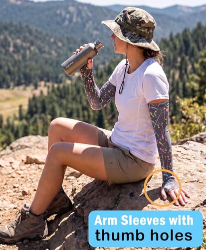 Cooling Arm Sleeves with Thumb Holes - Painting Pattern