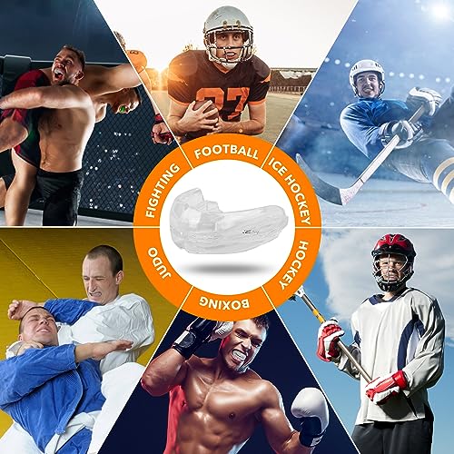 Soft Mouth Guard for Sports - Youth & Adult, Colourless/Strapless
