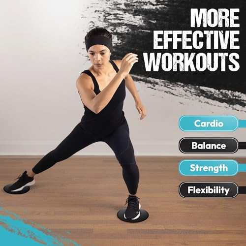 9" Gliding Sliders for Full Body Workouts - Black