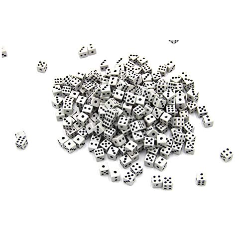 100-Piece 8mm White Dice Set for Board Games & Activities