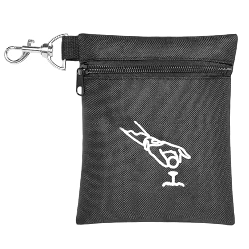 Golf Tee Pouch - Durable Black Golf Bag Holder with Clip