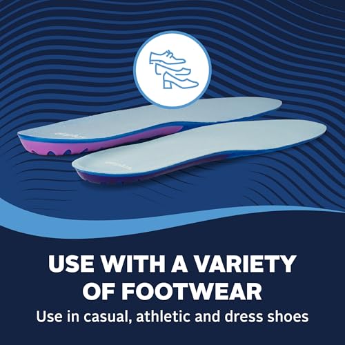 Super Gel Cushion Insoles for Women - Shock Absorbing Full-Length Footbed 5-11