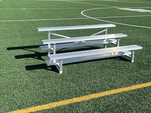 3-Row Bleacher Seating - Lightweight Aluminum, 7.5' Capacity