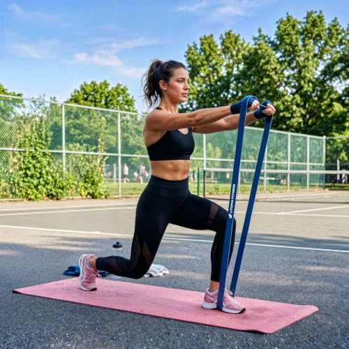 Utopia Fitness 5-Piece Resistance Bands Set for Full-Body Workout, Heavy Duty Latex, 8-125 lbs