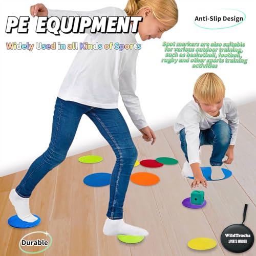 14 Pcs Non-Slip Agility Markers - 4 Inch Spot Markers with Storage