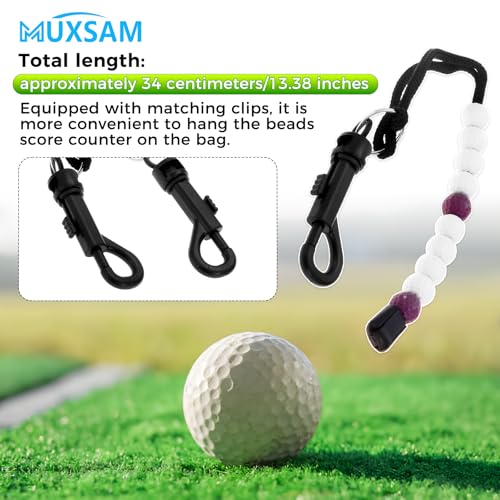 Golf Score Counter with Clip - Durable Nylon Beads, Purple