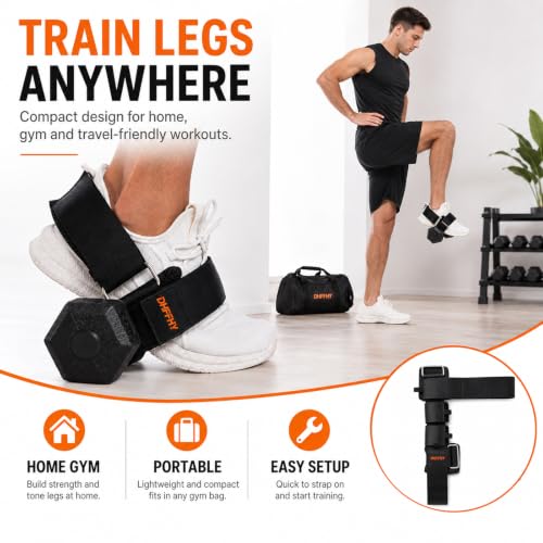 Monkey Foot Dumbbell Attachment - Adjustable Ankle Strap, 2PCS Black