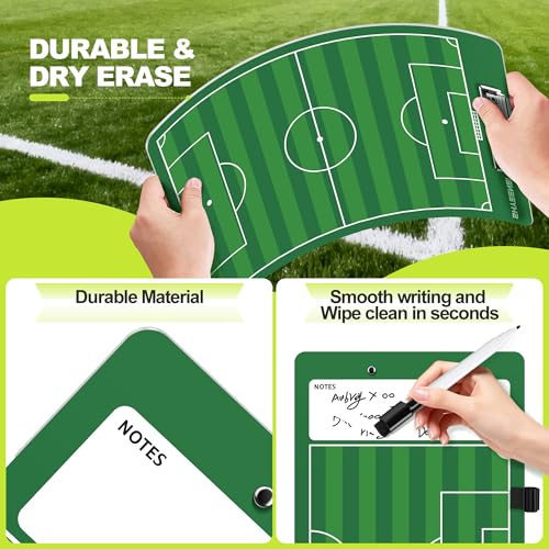 Double-Sided Soccer Coaching Board - Dry Erase Tactics Clipboard
