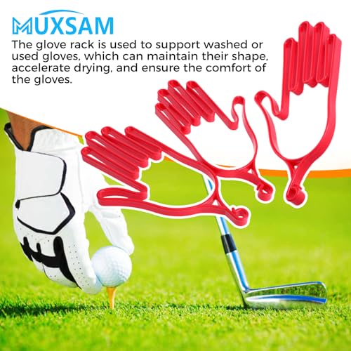 Golf Glove Stretcher & Dryer Hanger - Durable Glove Keeper Rack - Red