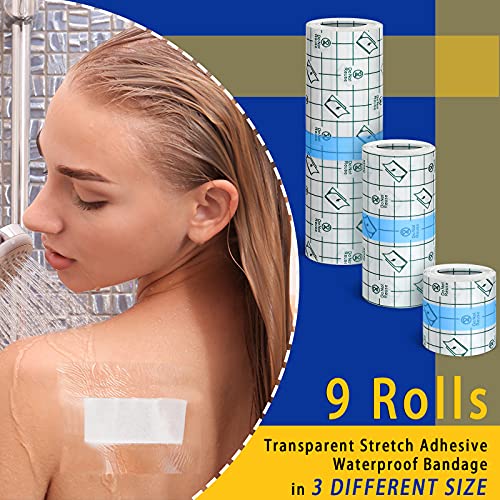 Tattoo Bandage Wrap - 9 Rolls in 2, 4, & 6 Inch Sizes