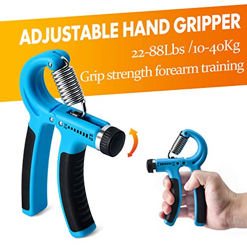 Adjustable Grip Strength Trainer 7 Pack - Blue