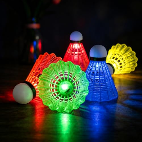 Glow in The Dark Badminton Birdies - 5 Pack LED Shuttlecocks