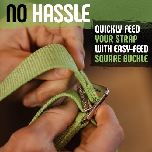 Yoga Strap with Easy-Feed Buckle - 8 Feet, Green