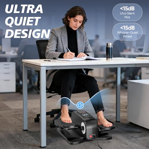 Portable Under Desk Elliptical Machine - Quiet Electric Pedal Exerciser for Seniors